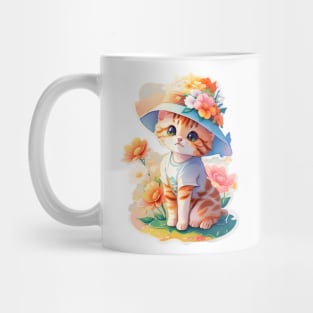 cute kitten wearing a sunhat Mug